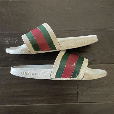 white gucci slides size 11|Gucci slides clearance.